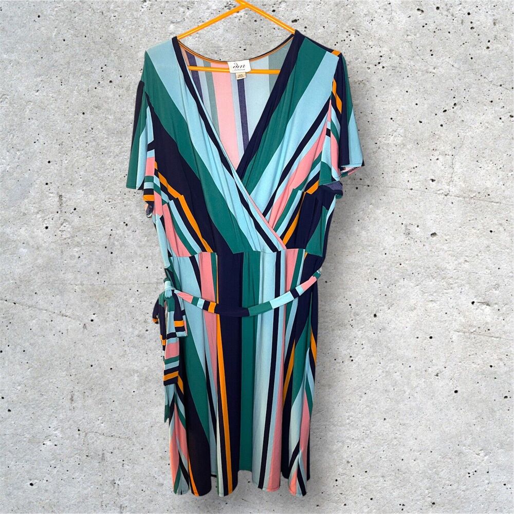Stitch Fix DM Collection Striped Tie Dress Size 22W Midi